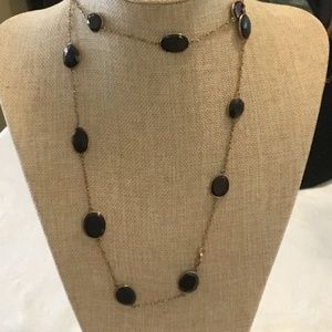 genuine onyx gold plaited long neclace